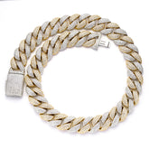 20mm Yellow Two Tone Cuban Moissanite Chain